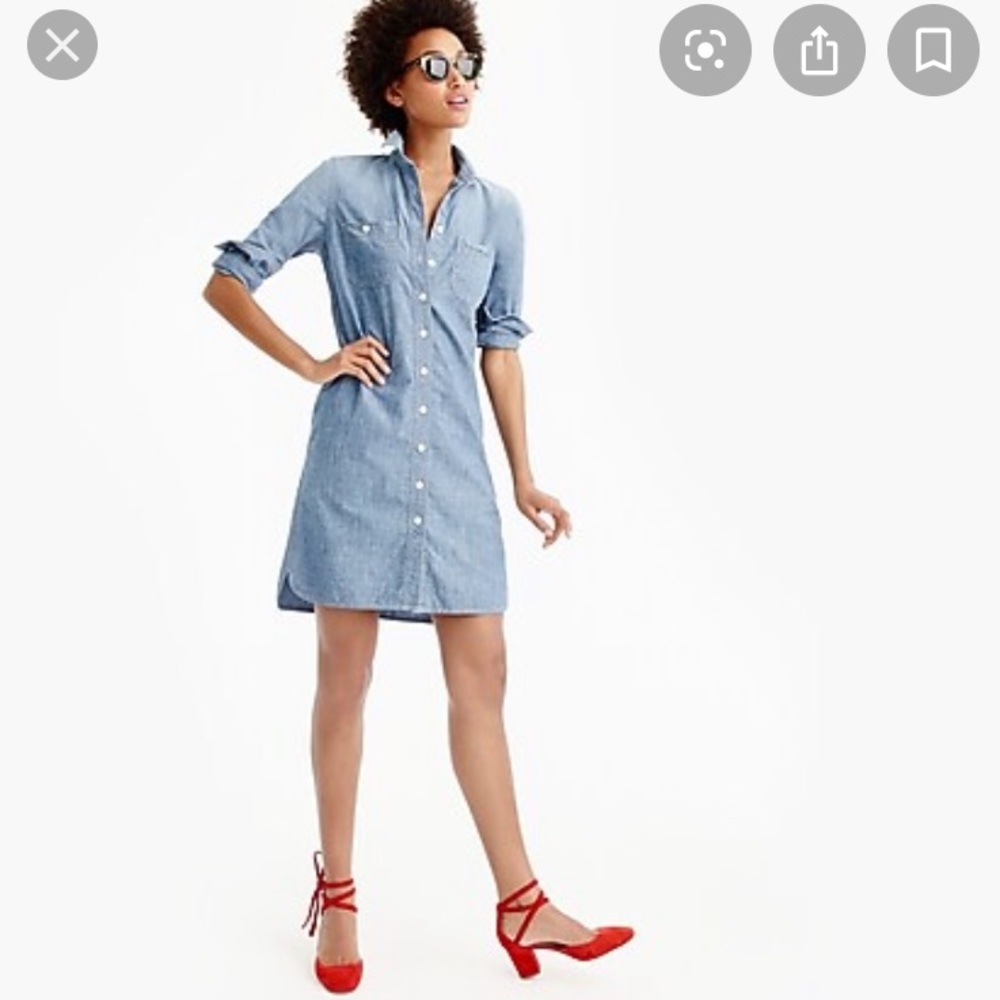 Jcrew denim shirt dress chambray